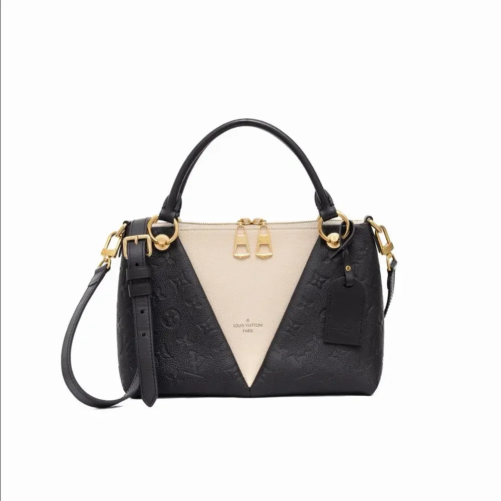 LOUIS VUITTON Empreinte V Satchel Tote BB Black Creme 2 Way Bag Purse Authentic